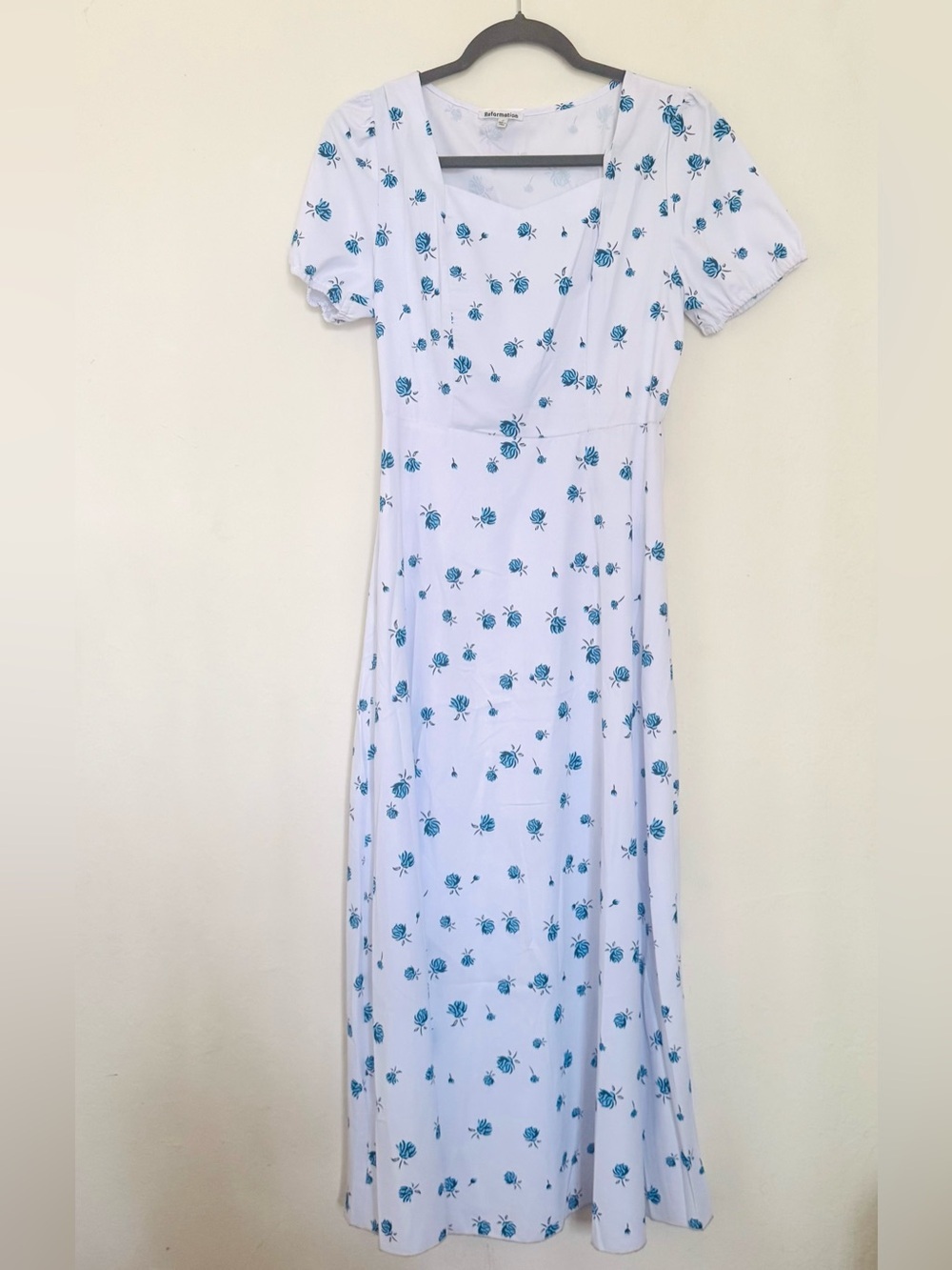 Reformation White Floral Print Maxi Dress